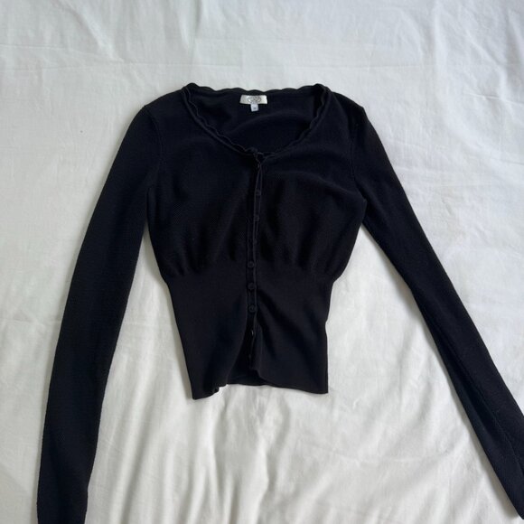 Mirror palais drastring cardigan in black - Picture 2 of 4